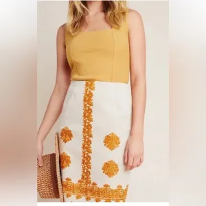 Verona embroidered pencil skirt
