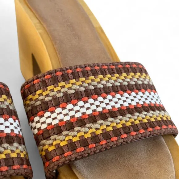 Veronica Beard Hannalee Platform Woven Clog Sandal Brown Heel Shoes Size 10‎