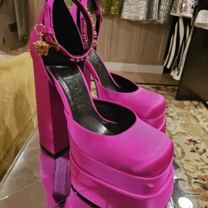 Versace Hot Pink Platform Heeld