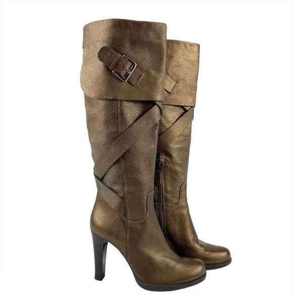 Via Spiga ‘Hanna' bronze tall leather boots 7