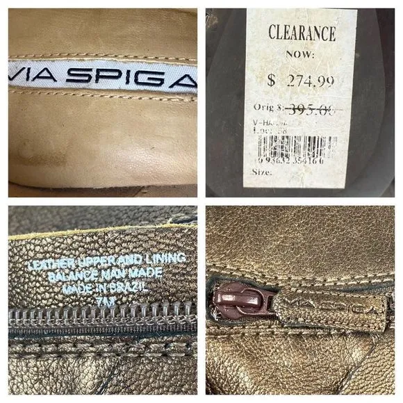 Via Spiga ‘Hanna' bronze tall leather boots 7