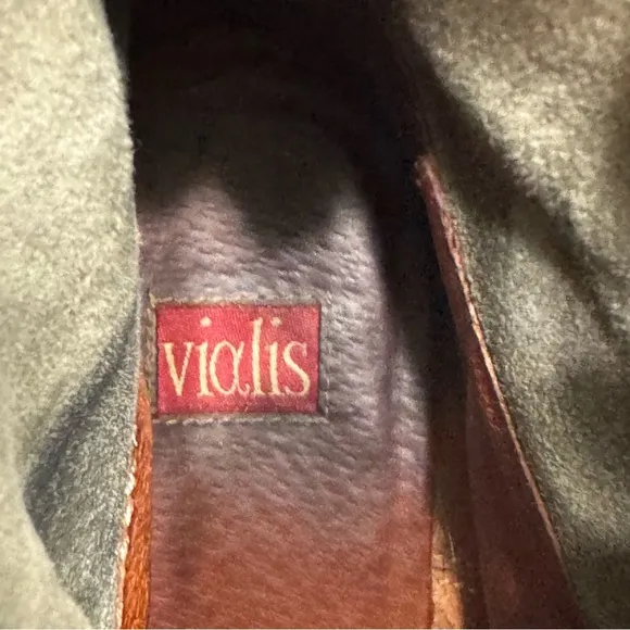 Vialis Chelsea Size 39 Taupe Lace Up Suede Wedge Ankle Boots Casual Closed Toe