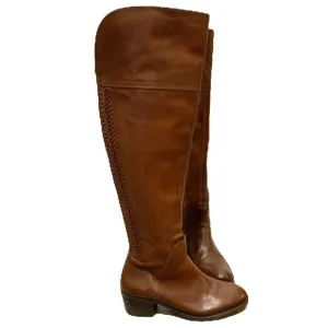 Vince Camuto Bendra Cognac Over the Knee Leather Riding Boots 6.5M