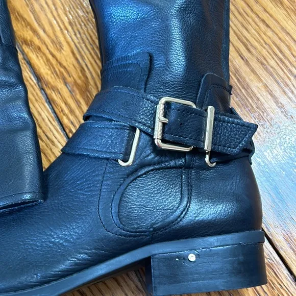 Vince Camuto black leather tall boots. Sift black leather uppers. Size 9 1/2 Med