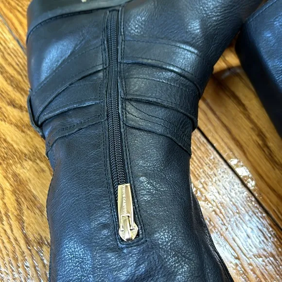 Vince Camuto black leather tall boots. Sift black leather uppers. Size 9 1/2 Med