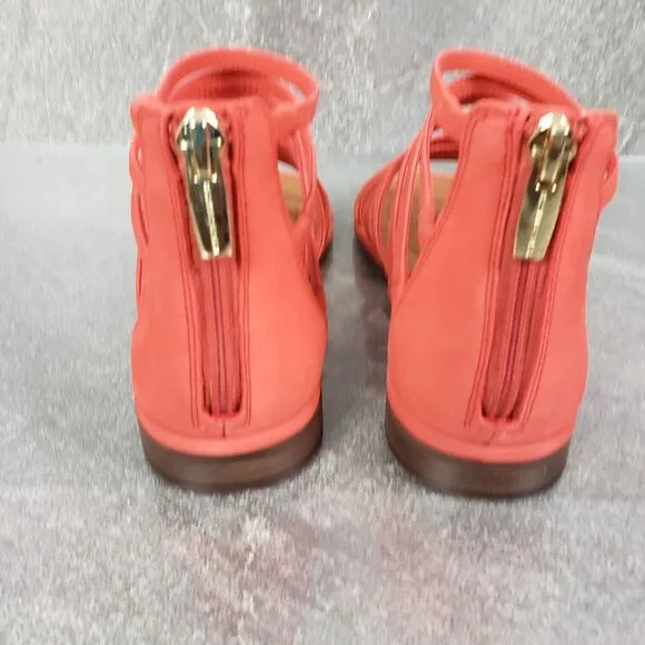Vince Camuto Sandals Womens 6.5 M Orange Leather Gladiator Sandals Lendrila