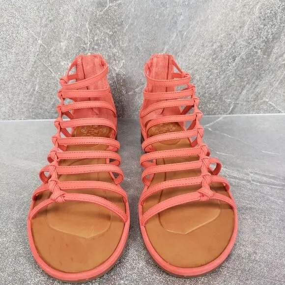 Vince Camuto Sandals Womens 6.5 M Orange Leather Gladiator Sandals Lendrila