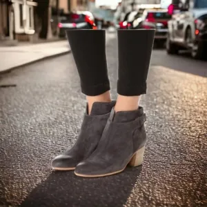 VINCE Harriet Limestone Suede Ankle Boots SIZE 7.5