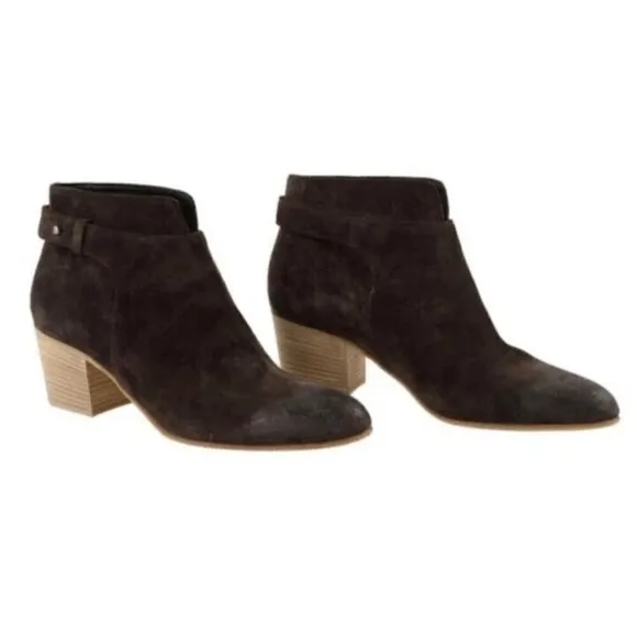 VINCE Harriet Limestone Suede Ankle Boots SIZE 7.5