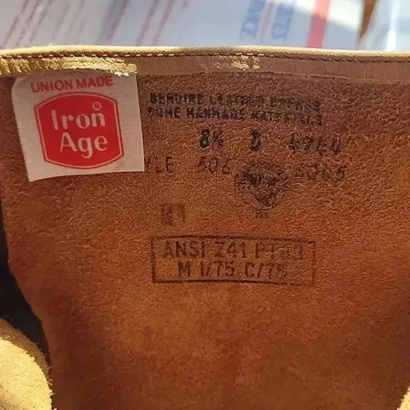 Vintage 1970 [ iron Age ] UNION MADE SIZE 8.5