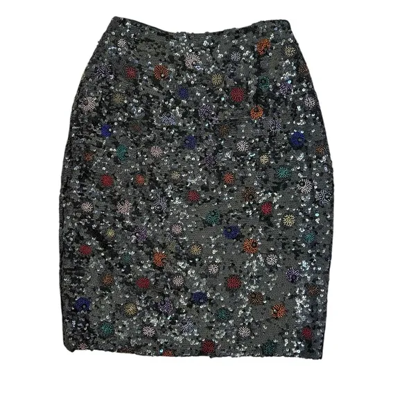 VINTAGE 80's BLACK TIE SEPARATES BY HE-RO INDUSTRIES SILK SEQUINS PENCIL SKIRT