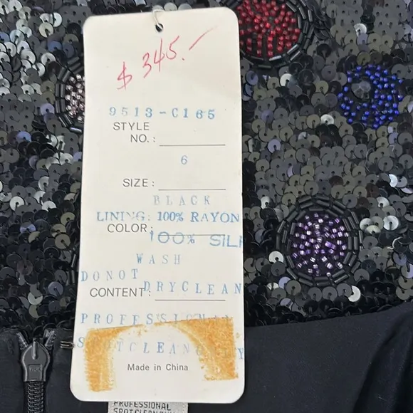 VINTAGE 80's BLACK TIE SEPARATES BY HE-RO INDUSTRIES SILK SEQUINS PENCIL SKIRT