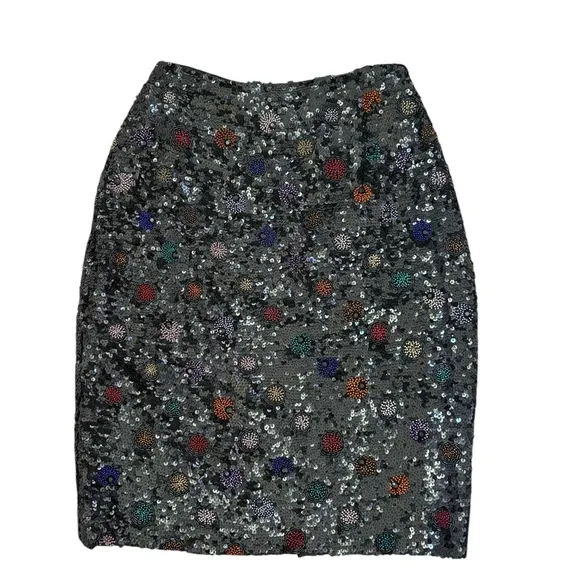 VINTAGE 80's BLACK TIE SEPARATES BY HE-RO INDUSTRIES SILK SEQUINS PENCIL SKIRT