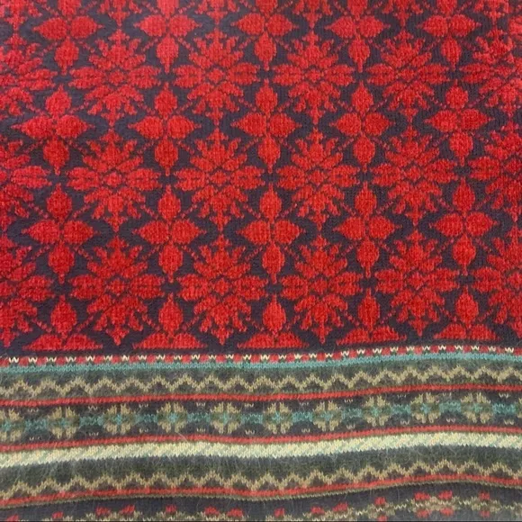 Vintage 80’s Paul Harris Design Red Fair Isle Wool Blend Cardigan Sweater Jacket