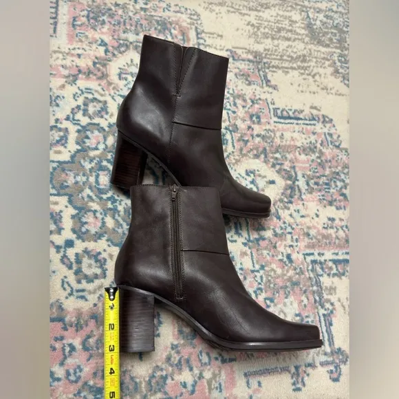 Vintage 90’s Bass Brown Leather Ankle Boots Size 10 Retro Streetwear Square Toe