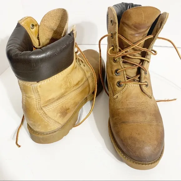Vintage Classic Leather Wheat Nubuck Timberland Waterproof Work Boots 10361