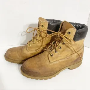 Vintage Classic Leather Wheat Nubuck Timberland Waterproof Work Boots 10361