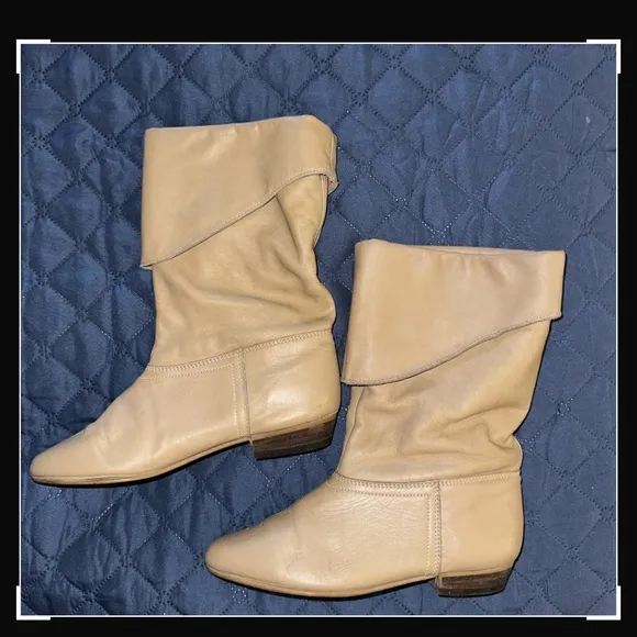 Vintage Dex Nude leather boots 7 M