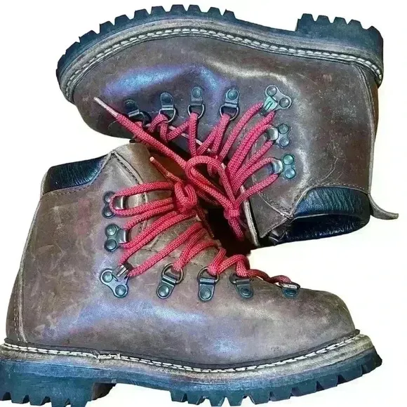 Vintage Dexter Brown Leather Hiking Mountain Boots Vibram Soles Men’s Size 5 USA