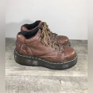 Vintage Docs Dr. Martens 9868 Brown Leather Women's Combat Punk Boots UK 5 US 7