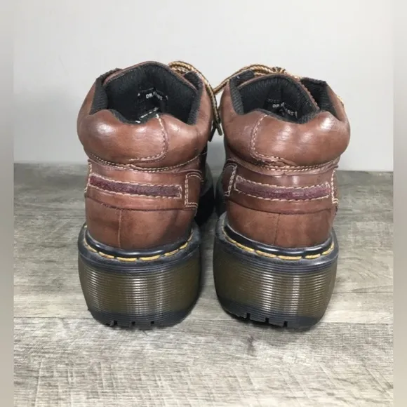Vintage Docs Dr. Martens 9868 Brown Leather Women's Combat Punk Boots UK 5 US 7