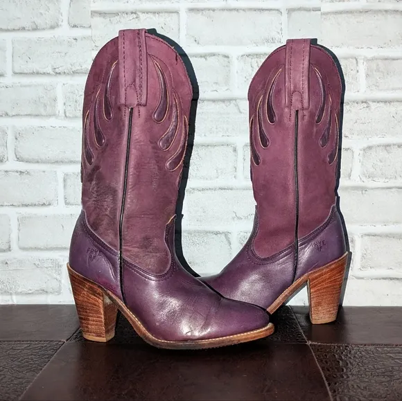 Vintage Frye Purple Cowboy Boots size 6.5