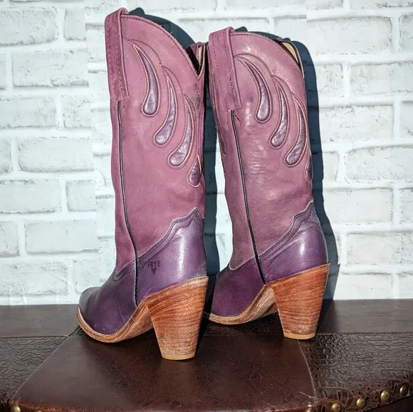 Vintage Frye Purple Cowboy Boots size 6.5