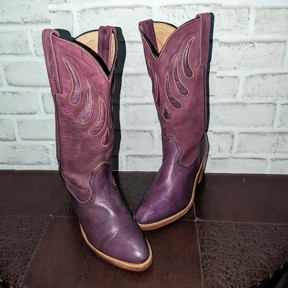 Vintage Frye Purple Cowboy Boots size 6.5