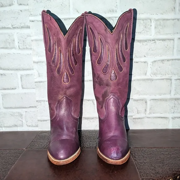 Vintage Frye Purple Cowboy Boots size 6.5
