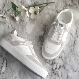 Vintage Havana White Tan Platform Sneakers 9.5 Perforated Low Top Lace Up Shoes