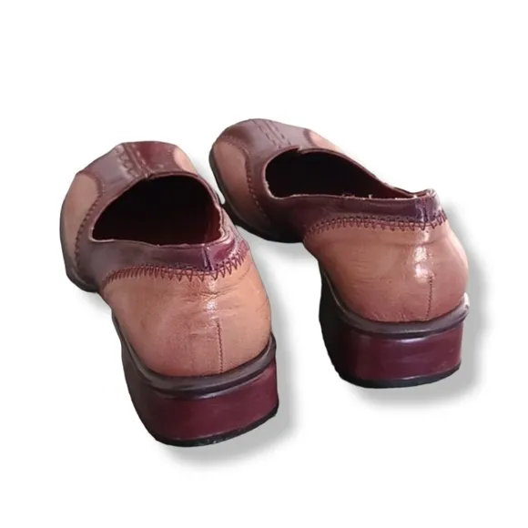 VINTAGE iXOs ITALY Y2K Leather Loafers Flats 37 7 Fluevog Vibe Wingtip Spectator