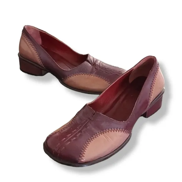 VINTAGE iXOs ITALY Y2K Leather Loafers Flats 37 7 Fluevog Vibe Wingtip Spectator