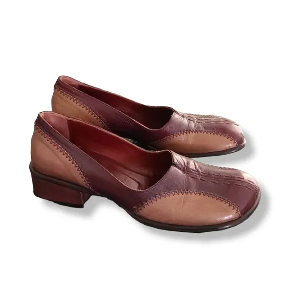 VINTAGE iXOs ITALY Y2K Leather Loafers Flats 37 7 Fluevog Vibe Wingtip Spectator