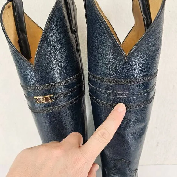 Vintage Justins Women's Boots Tall Blue 5.5