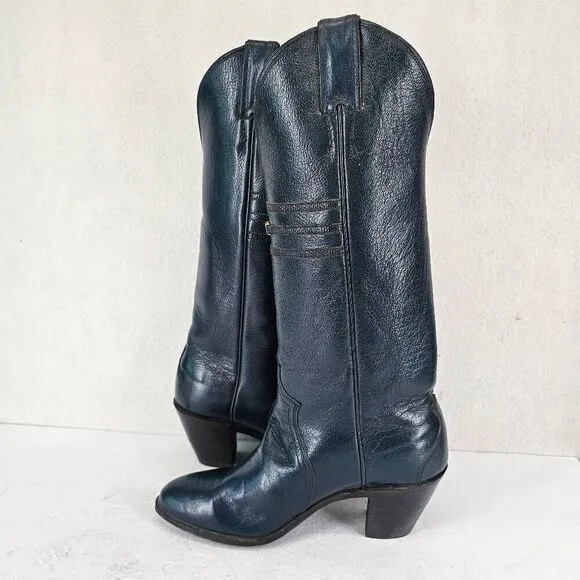 Vintage Justins Women's Boots Tall Blue 5.5