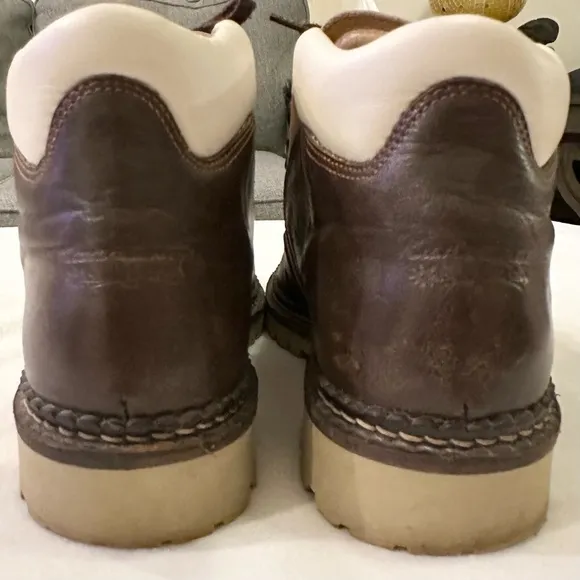 Vintage Kandahar Hiking Boots Women’s 8.5 snow lace up flower embroidery brown