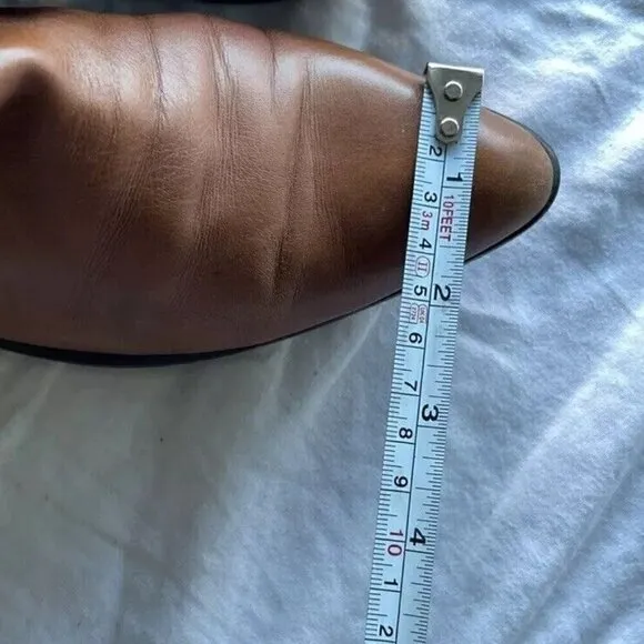 Vintage M Giovanni Z Women’s Leather Long Boots Brown Heel Western Sz 7 Italy