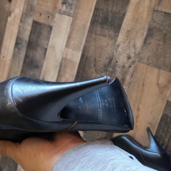 Vintage Made In Brazil Tall Black Leather Heeled Boots Sz 6 Women