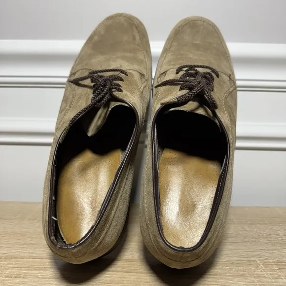 Vintage Men's Hush Puppies Houn Dawg Beige Duke II Suede Shoes Size 12M W/OBox