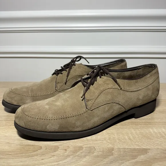 Vintage Men's Hush Puppies Houn Dawg Beige Duke II Suede Shoes Size 12M W/OBox