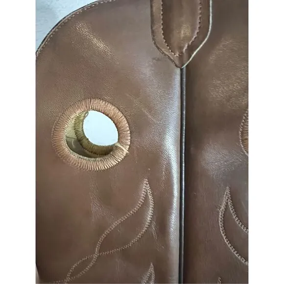 Vintage Men's TONY LAMA Tall Buckaroo Brown Cowboy Boots Size 12 d Style 5089