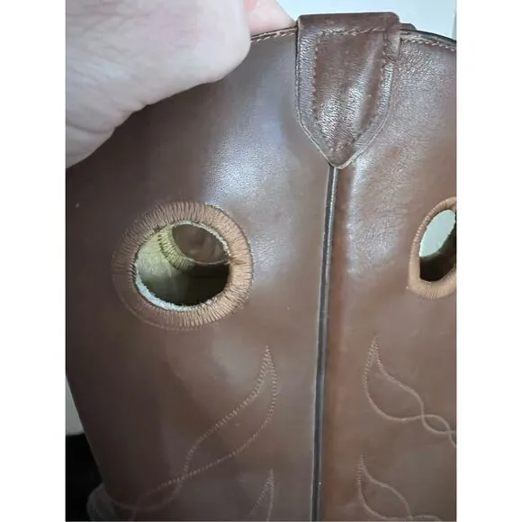 Vintage Men's TONY LAMA Tall Buckaroo Brown Cowboy Boots Size 12 d Style 5089