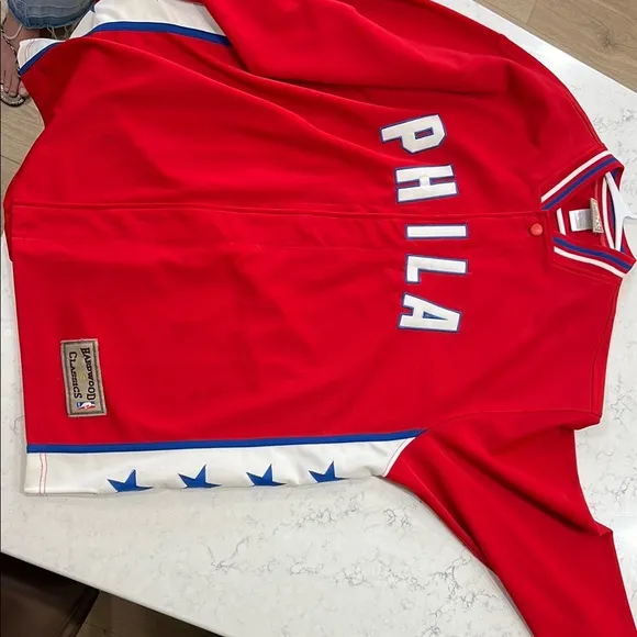 Vintage Philadelphia 76ers Iverson Snap Warm-up Shooting Jacket #3