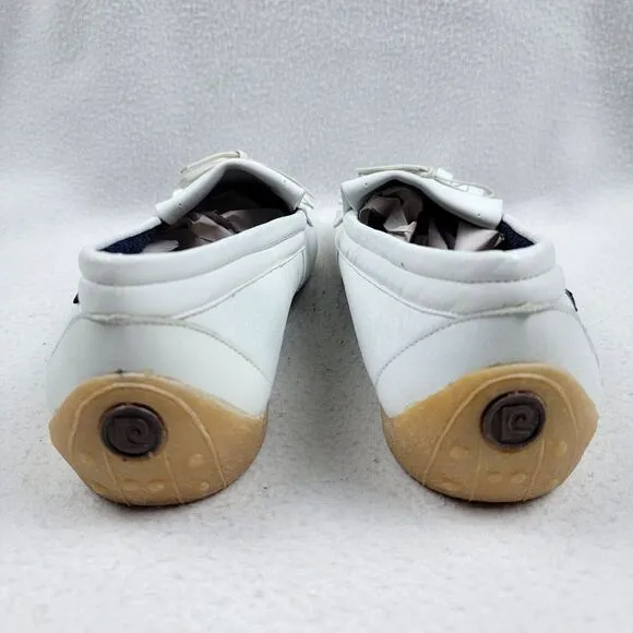 Vintage Pierre Cardin Tassel Loafers Men's Size 11 White Leather Slip-On Shoes