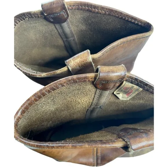 Vintage Red Wing Men's Pecos Brown Leather Western Work Boots Sz 11.5C USA Made