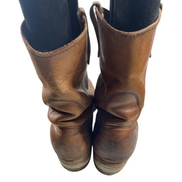 Vintage Red Wing Men's Pecos Brown Leather Western Work Boots Sz 11.5C USA Made