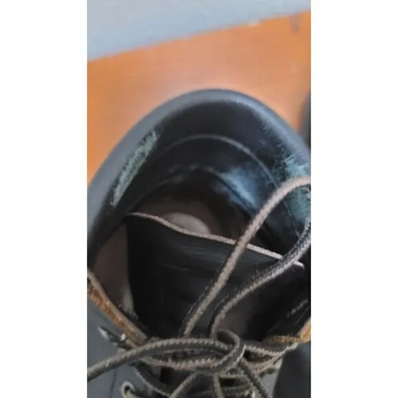 VINTAGE RED WING STEEL TOE ANKLE LEATHER WORK BROWN SLIP RESISTANT MEN'S BOOTS S