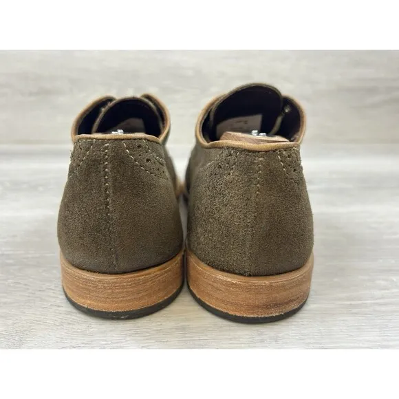 Vintage Shoe Company Mens Wingtip Suede Lace Up Casual  Oxford Brown  Sz 9