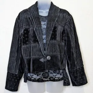 Vintage Southwestern Jacket Womens M Cotton Velvet Corduroy Oversized Casual 90s