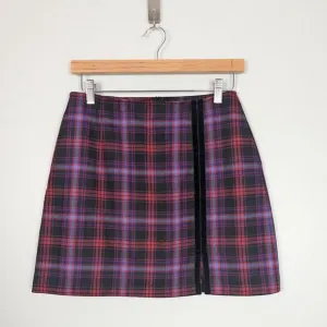 Vintage The Limited Mini Skirt Plaid 90S Academia Tartan Wool Velvet Red Black 4